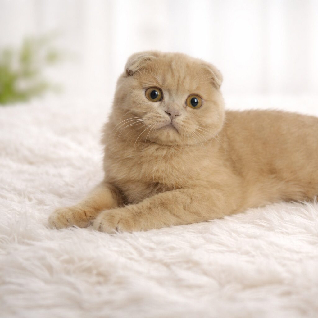 Scottish Fold cat Regal Person Fortune Milka fawn female